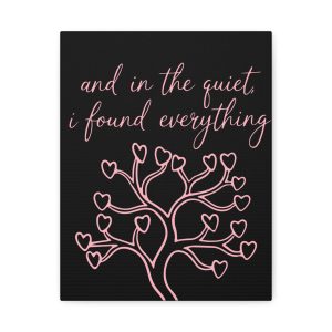 " Found in the Quiet | Minimalist Romantic Wall Art with Pink Heart Tree"
