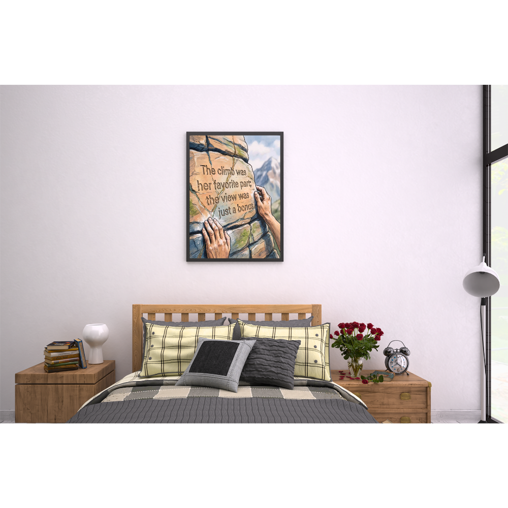 Climbing Canvas Wall Art — “The climb was her favorite part; the view was just a bonus” - Imagen 5