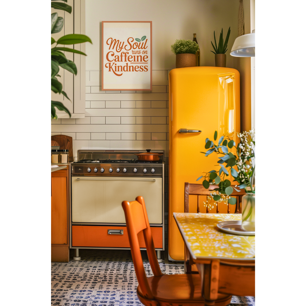 Canvas Wall Art — "My Soul Runs on Caffeine & Kindness" Feminine Botanical Coffee Print - Image 5