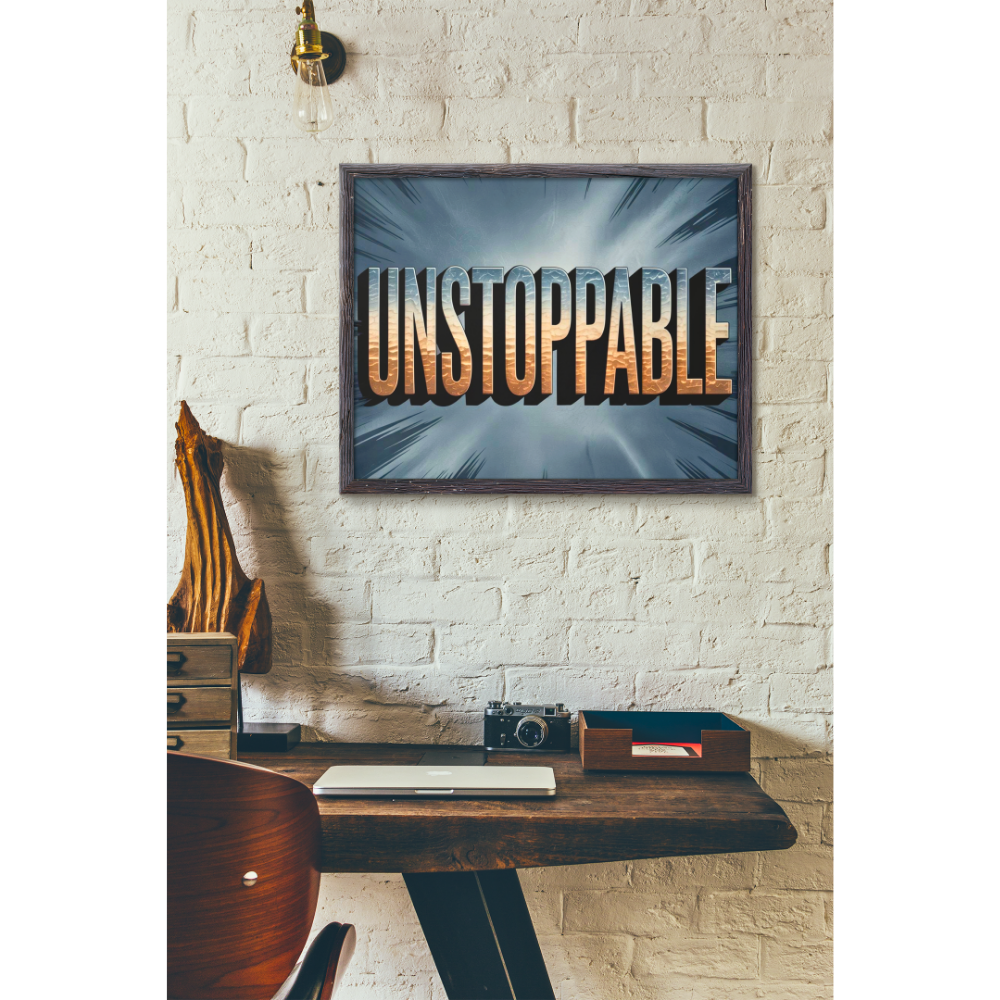 Unstoppable Matte Canvas Wall Art — Motivational Stretched Canvas | Bold Affirmation Art - Image 3