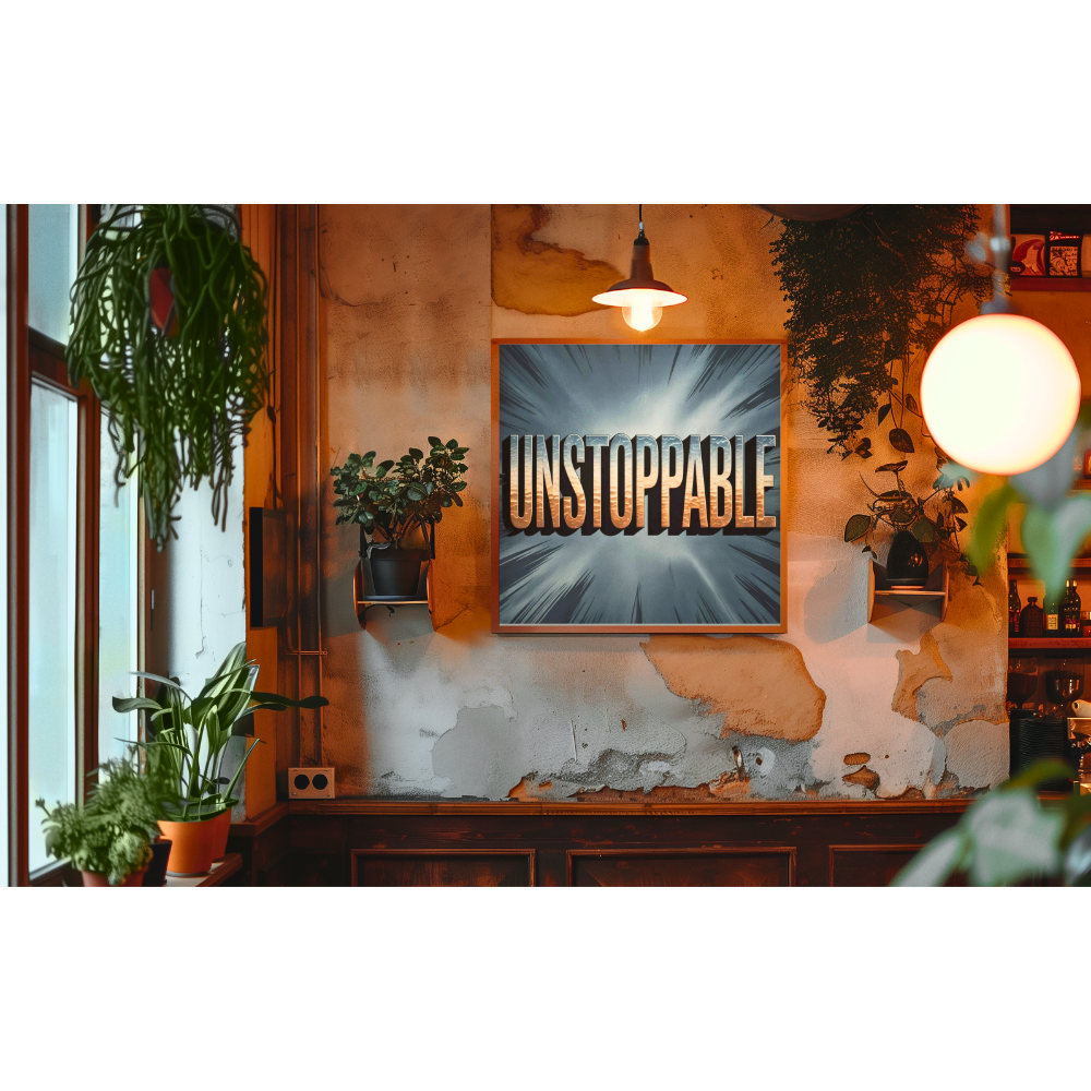 Unstoppable Matte Canvas Wall Art — Motivational Stretched Canvas | Bold Affirmation Art