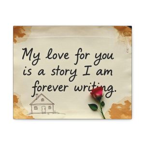 Canvas Wall Art — “My love for you is a story I am forever writing” Romantic Quote